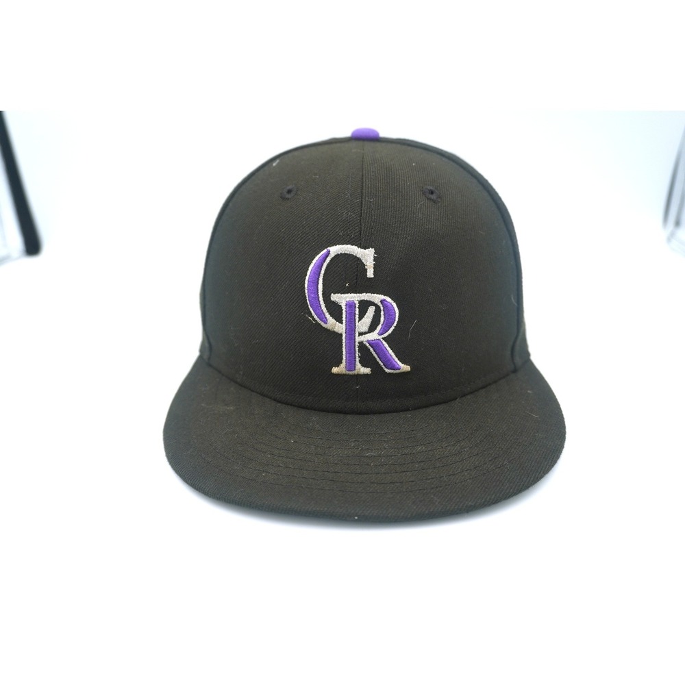 New Era 59FIFTY Colorado Rockies Hat Size 7 Black MLB Authentic Fitted Cap